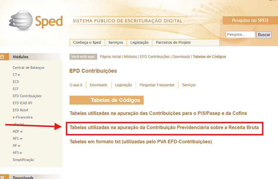 Repositório de Tabelas SPED ICMS IPI Linha Contábil