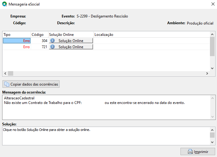 Erro N O Existe Um Contrato De Trabalho Para O Cpf Ou