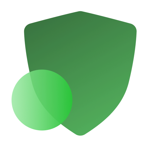 Ícone com escudo e círculo verdes representando o produto SST.