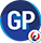 Ícone redondo e azul com as letras GP em branco representando o produto Gescon.