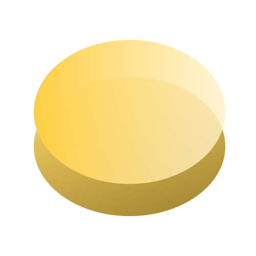 Ícone com dois círculos sobrepostos, um translúcido e um amarelo, representando o produto Backup.