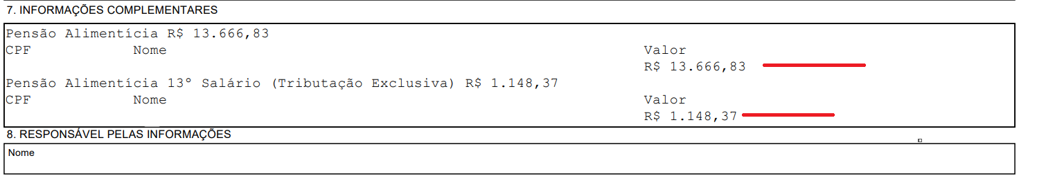 Comprovante de rendimentos pagos e de imposto sobre a renda retido na fonte de um funcionário exemplo.