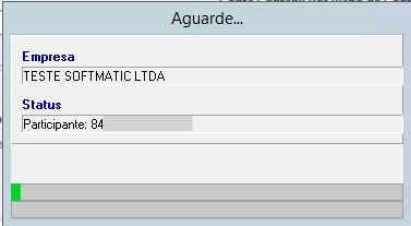 Progresso de exportação da planilha.
