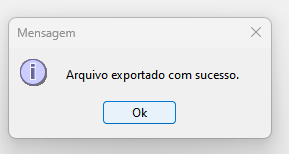 Push de sucesso na exportação do arquivo.