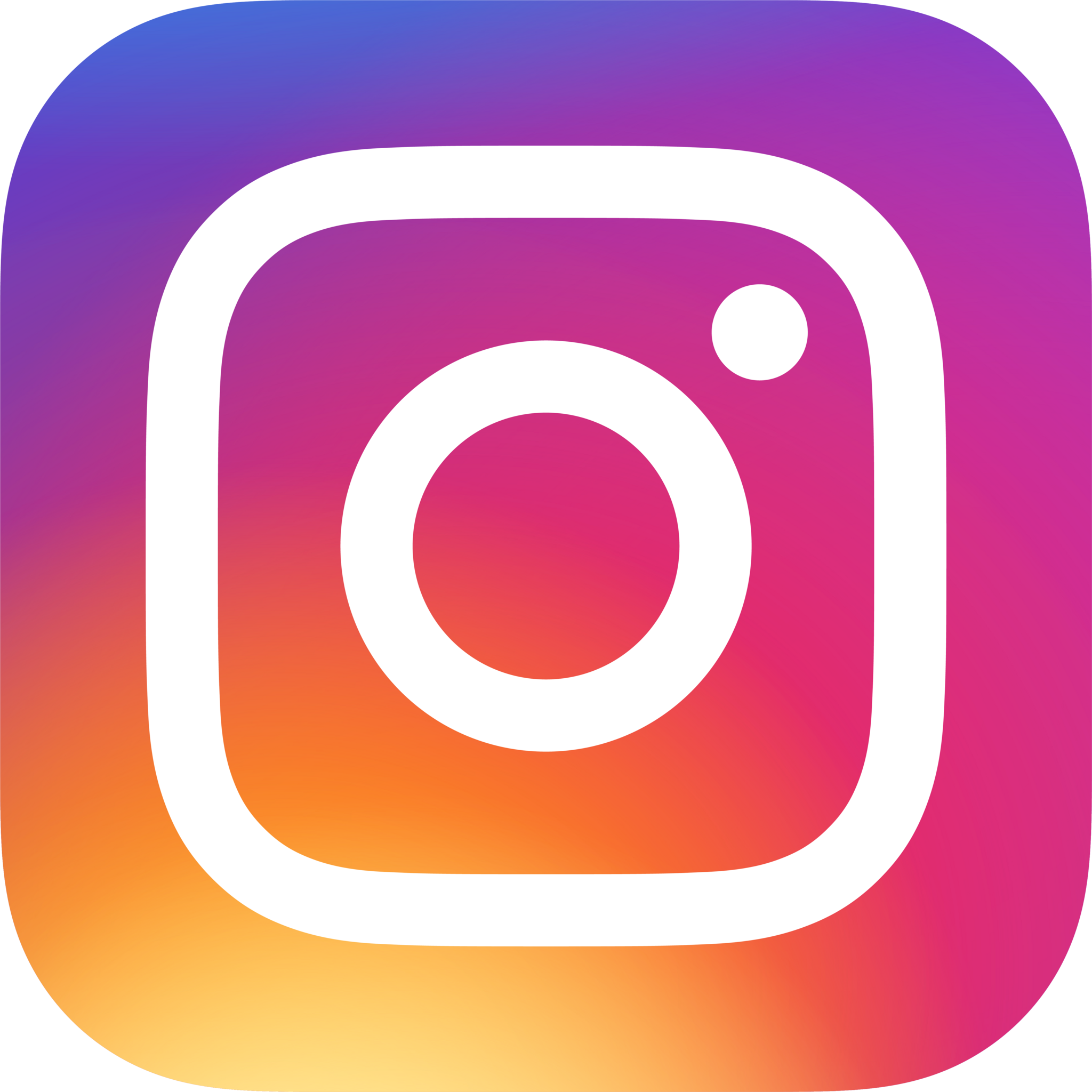 Logo do Instagram com fundo em degradê roxo, rosa e laranja.
