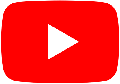 Logo do YouTube com um triângulo em branco e o fundo vermelho.