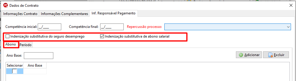Destaque nas opções de indenização substitutiva do seguro desemprego e do abono salarial.