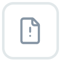 Ícone representando um documento com um ponto de exclamação, frequentemente usado para sinalizar um alerta, erro ou informação pendente.