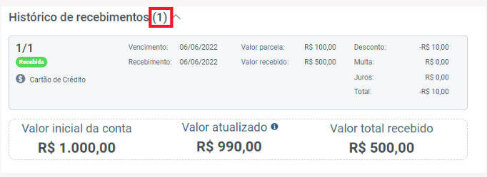 Lista de contas com destaque em vermelho na caixa de seleção do cabeçalho, utilizada para marcar todos os registros visíveis.