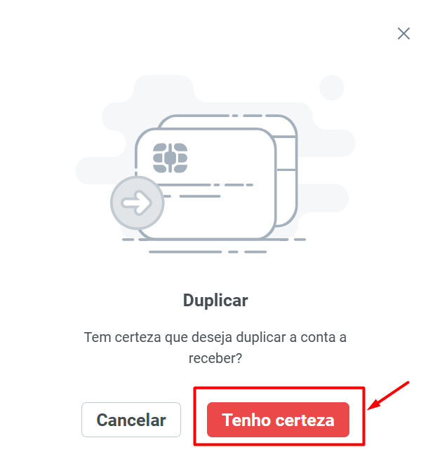 Janela de confirmação de exclusão com o alerta 'Deseja realmente excluir esta conta?' e botões para confirmar ou cancelar.