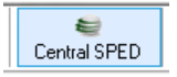 Botão do menu do sistema com o ícone e o texto "Central SPED", utilizado para acessar as configurações.