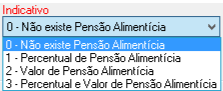 Menu de seleção para tipos de Aviso Prévio, incluindo opções Trabalhado, Indenizado e variações conforme a Lei 12.506/11.
