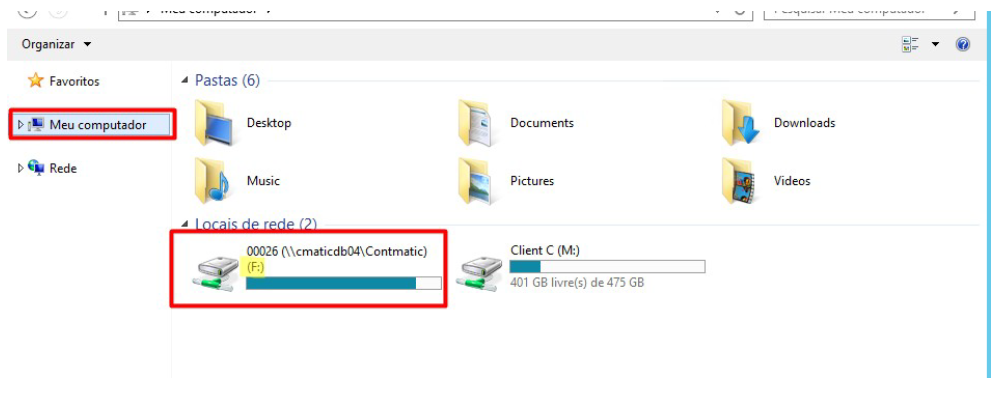 Diretório F:\ do Windows.