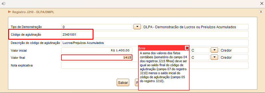 Trecho de relatório contábil listando contas de Reserva de Lucros e Lucros Acumulados com seus respectivos saldos e movimentos.