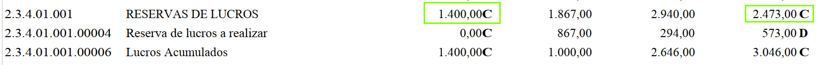 Tela de mapeamento de contas onde se define quais contas do plano de contas comporão cada linha da demonstração J210.