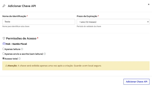 Site da SIEG aberto na seção Minha conta mostrando onde localizar a API Key para cópia.