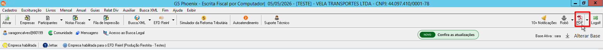 Configuração do modo de visualização para PDF