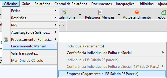 Tela de encerramento mensal destacando a opção de reabertura da competência