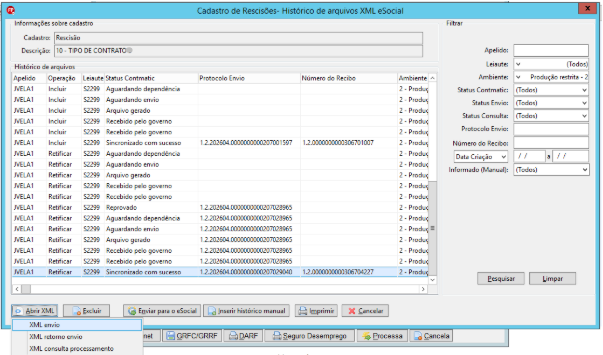 Abrir XML de envio