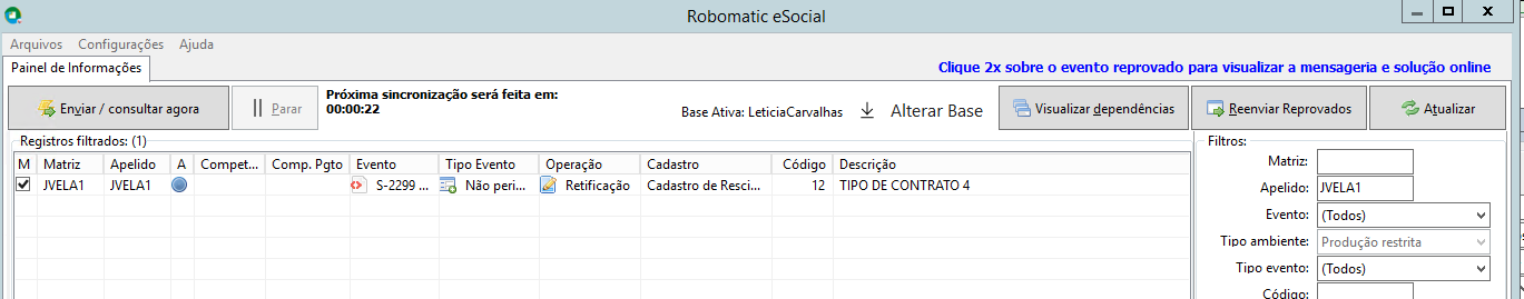 Envio via Robomatic