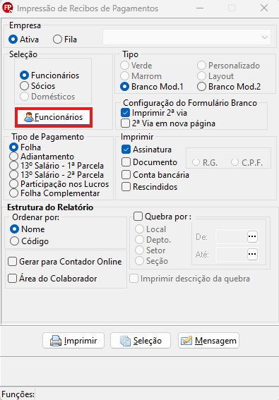 Seleção de Funcionários