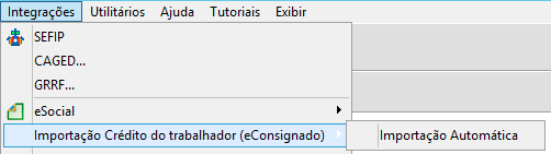 Tela de Importação Automática do eConsignado
