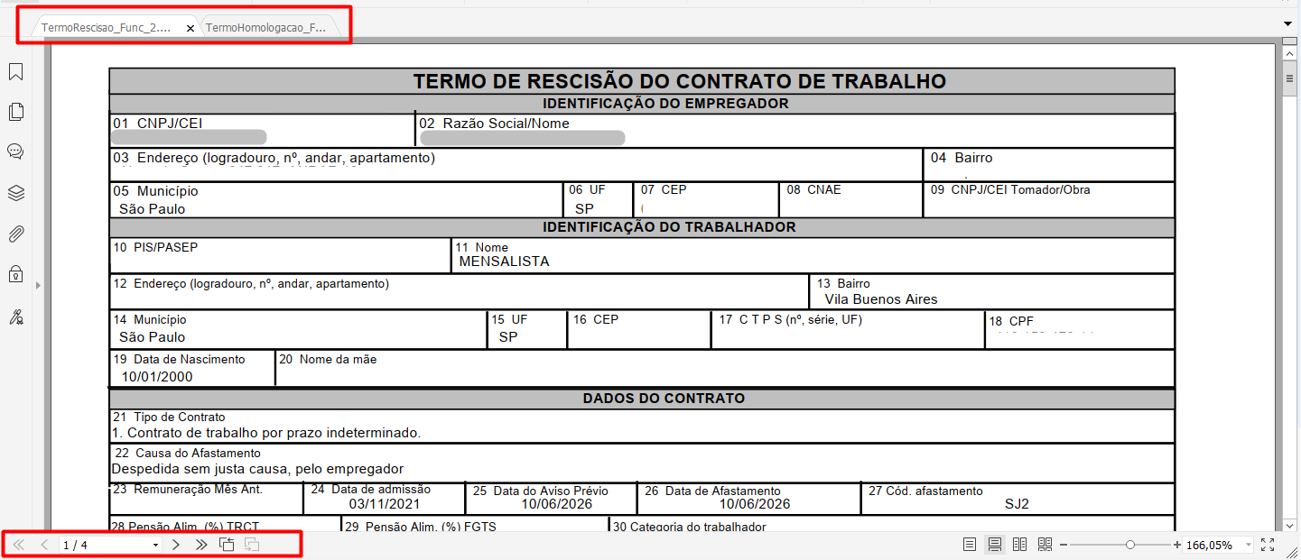 Aviso sobre agrupamento de documentos em lote
