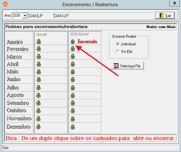Encerrar EFD-Reinf