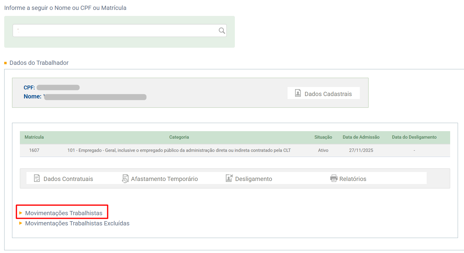 Movimentações Trabalhistas