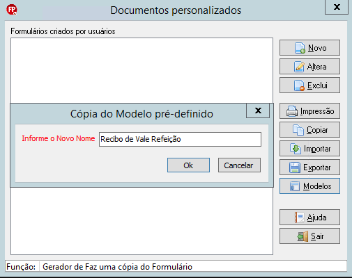 Definição do nome do documento