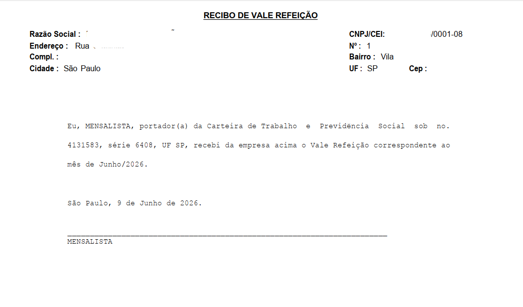 Documento gerado para impressão