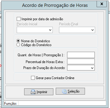 Configurações do Acordo de Prorrogação de Horas