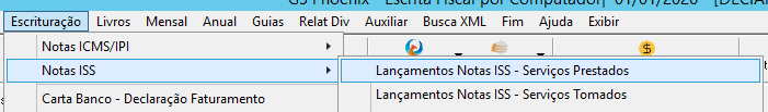 Lançamentos de Notas ISS