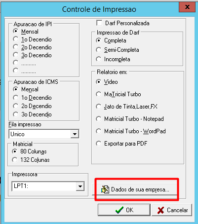 Dados de sua empresa