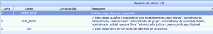 Erro Registro 0005 DeSTDA