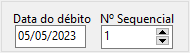 Data do Débito e Número Sequencial