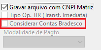 Considerar Contas Bradesco