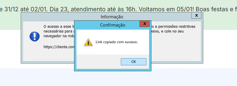Confirmação OK.