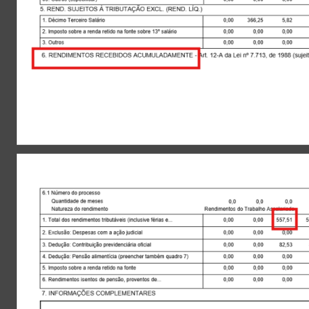 Quadro 6 do Rascunho do Informe