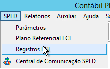 Menu SPED Registros ECF