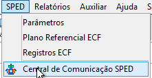 Menu Central de Comunicação SPED