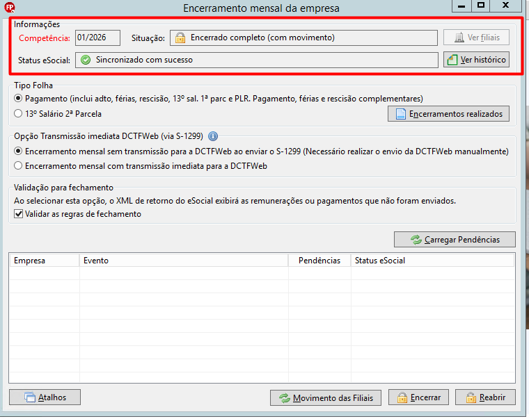 Trecho de código XML corrigido, exibindo agora a tag "evtPgtos" com o valor "S" em destaque dentro do retângulo vermelho.