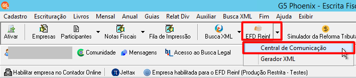 Central de Comunicação da EFD-Reinf.
