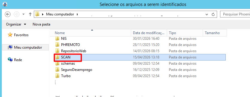 Pasta de armazenamento na nuvem.