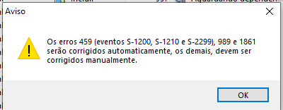 Confirmação de resolução de erros