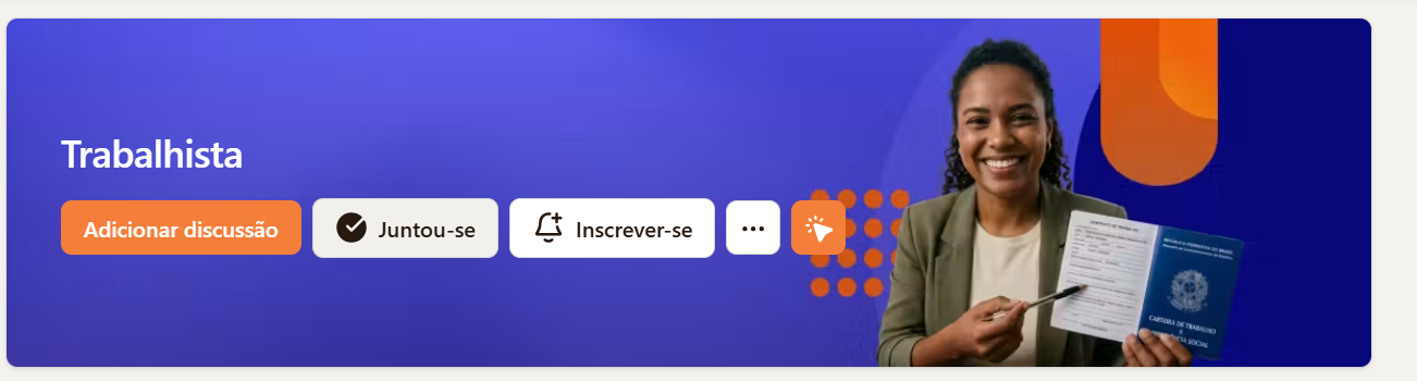 Botão Adicionar discussão no canto superior