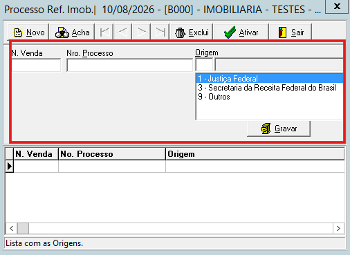 Cadastro de Processo Referenciado
