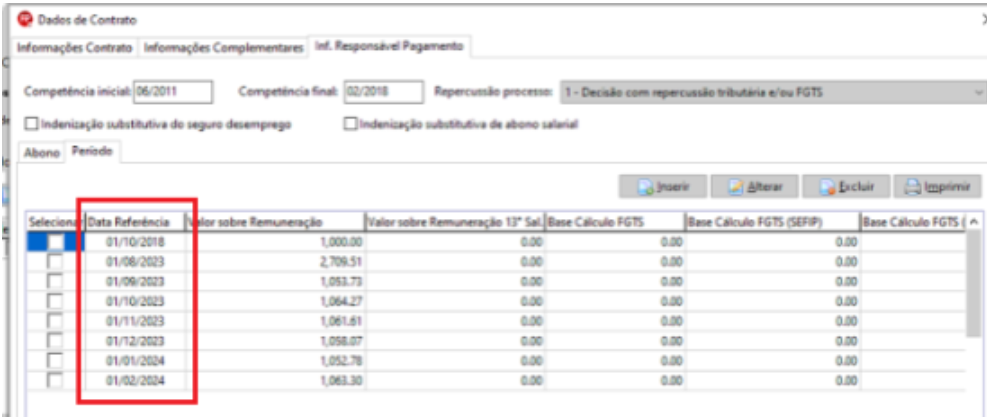 Tela da aba Inf. Responsável Pagamento no evento S-2500