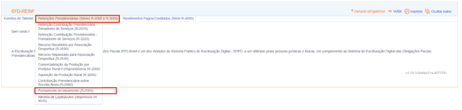 Consulta de fechamento das series R-2000 e R-3000 no e-CAC