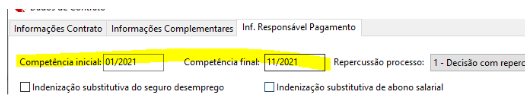 Exemplo de competências de 01/2021 a 11/2021 informadas no evento S-2500